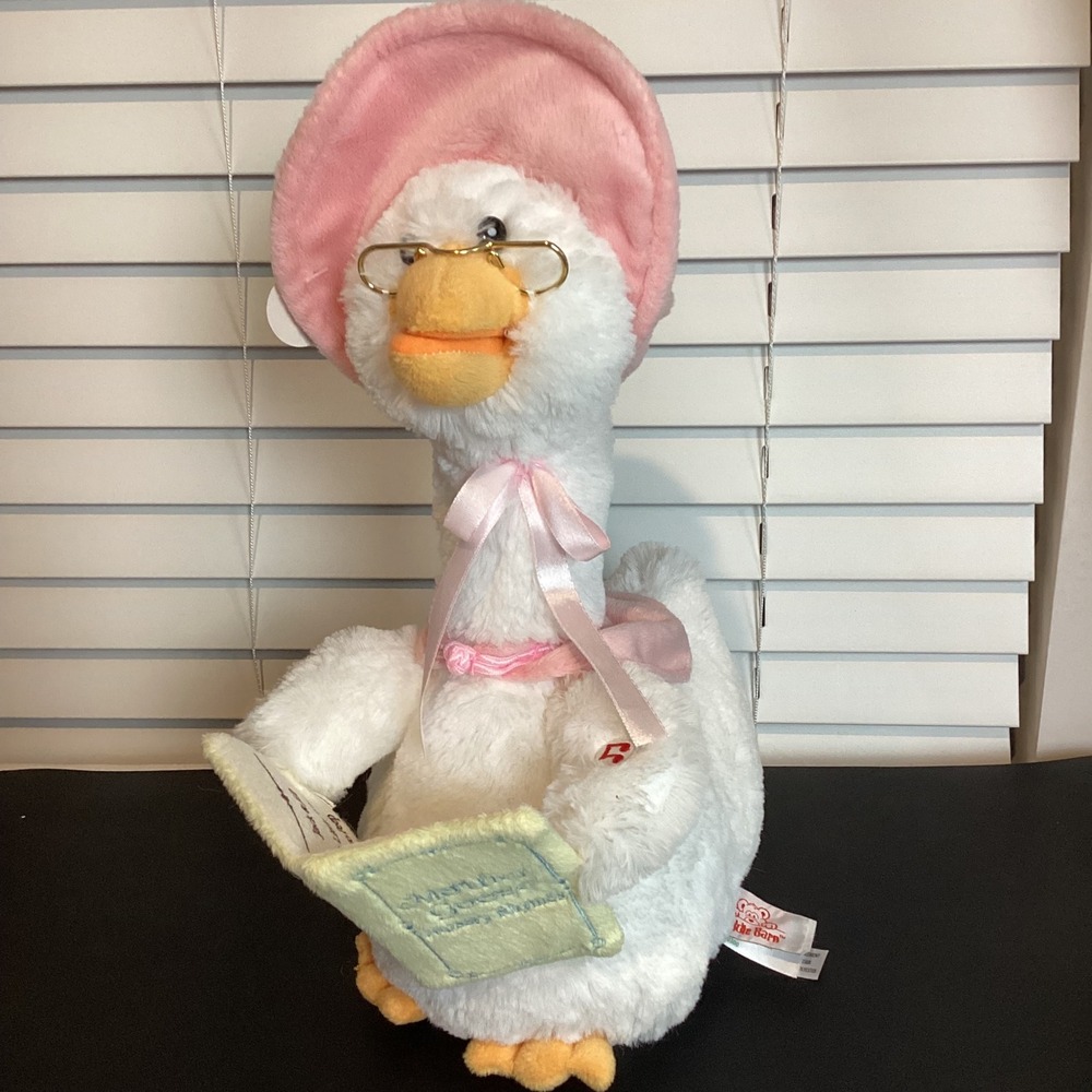 Mother Goose Animated Talking Plush Nursery Rhymes White Pink 14in NWT